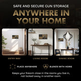 Dont Tread on Me Concealment Shelf - Quick Access Patriotic Hidden Gun Storage with Magnetic Lock - Safe & Secure Gun Concealment Furniture (Stripes)
