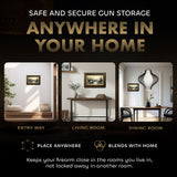 Wilderness Mountain Bear Gun Concealment Furniture - Handcrafted Hidden Gun Storage Wall Decor - Hidden Safe Furniture with Magnetic Lock for Quick Access - Made in USA