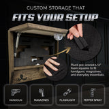Wilderness Mountain Bear Gun Concealment Furniture - Handcrafted Hidden Gun Storage Wall Decor - Hidden Safe Furniture with Magnetic Lock for Quick Access - Made in USA