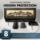Mountain Scene Concealed Gun Storage Coat, Key, Bag Storage
