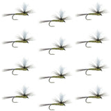 Barbless Parachute Blue Winged Olive BWO Dry Fly - 12 Flies Size 14