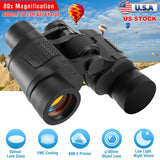 Portable HD Binoculars with FMC Lens Low Light Night Vision Telescope for Bird Watching Hunting Sports Events Concerts Adventure w/ Shoulder Strap Bag