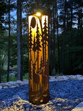Deer at Dusk Corner Solar Pillar - Steel