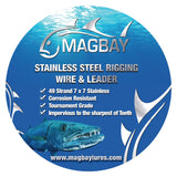 49 Strand Cable 7x7 Stainless Steel Fishing Wire Leader Kit w/10 crimps