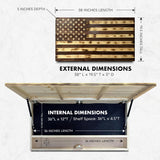 Large American Flag Gun Safe - Quick Access Hidden Gun Safe for Rifles, Shotguns, & Handguns - Gun Concealment Furniture with Magnetic Lock - Gun Self Hidden Storage (Red Mahogany)