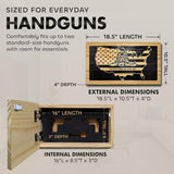 Dont Tread on Me Concealment Shelf - Quick Access Patriotic Hidden Gun Storage with Magnetic Lock - Safe & Secure Gun Concealment Furniture (Union)