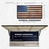 Large American Flag Gun Safe - Quick Access Hidden Gun Safe for Rifles, Shotguns, & Handguns - Gun Concealment Furniture with Magnetic Lock - Gun Self Hidden Storage (Red and Blue)