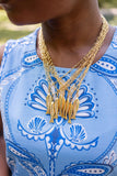 Fish - Beach Town - Small Paper Clip Chain Necklace - 18k Gold Plated 18 Inches