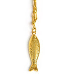 Fish - Beach Town - Small Paper Clip Chain Necklace - 18k Gold Plated 18 Inches
