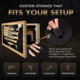 Dont Tread on Me Concealment Shelf - Quick Access Patriotic Hidden Gun Storage with Magnetic Lock - Safe & Secure Gun Concealment Furniture (Union)