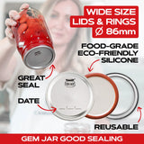 12 Wide Mouth Canning Lids + 12 Rings