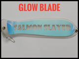 Ice Strong Outdoors - 10" Chrome / Glow Dual Fin and NO Fin Options Fishblades  PERSONALIZED!