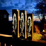 Gone Fishing Pillar Luminary w/ Solar Cap | Saltwater Pack