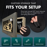 Midnight Wolf Hidden Gun Safe Concealed Furniture, Handcrafted Gun Concealment Decor, Hidden Gun Shelf with Magnetic Lock, Quick Access, Hidden Wall Safe for Secure Storage