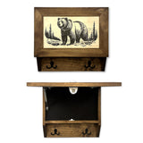 Grizzly Bear Gun Concealment Furniture - Handcrafted Hidden Gun Storage Wall Decor - Hidden Safe Furniture with Magnetic Lock for Quick Access - Made in USA