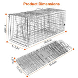 Humane Catch Release Live Animal Collapsible Galvanized Wire Trap Cage