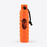 HuntEmUp Large 3-Inch Plastic Dog Training Bumpers with Throw Rope and Air Valve – Orange 6 Pack