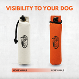 HuntEmUp Large Orange Canvas Dog Training Bumpers – 6-Pack with Throw Ropes