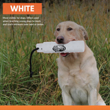 HuntEmUp 2-Inch White Dog Training Bumper Kit | 6 White Plastic Training Bumpers with Throw Ropes & Mesh Retriever Bumper Bag