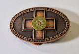 Copper Shotgun Shell Cross Belt Buckle, Southwestern Style, Gift For Her, Girlfriend Gift, Valentines Day Gift, Valentine Gift; Country