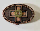 Copper Shotgun Shell Cross Belt Buckle, Southwestern Style, Gift For Her, Girlfriend Gift, Valentines Day Gift, Valentine Gift; Country