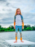 Kid Brown Trout Print Leggings (size 2T-7)