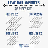 Reaction Tackle Lead Nail Weights/Insert Sinkers