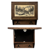 Leaping Deer Gun Concealment Furniture - Handcrafted Hidden Gun Storage Wall Decor - Hidden Safe Furniture with Magnetic Lock for Quick Access - Made in USA