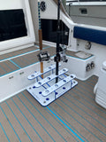 Made in the USA Fishing Rod Holder Rack | Marine Grade HDPE | 12 Pole Waterproof Wash-down | Dock, Garage, Boat, Storage | 1.5 in Holes | Fits All Sizes