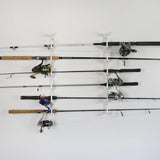 Made in the USA Fishing Rod Holder Rack Organizers | Wall or Ceiling Mounted Fishing Rod Rack | Durable Marine Grade HDPE Plastic | Fishing Pole Holder Holds up to 3 to 12 + Stackable