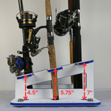 Made in the USA Fishing Rod Rack | 12 Pole Waterproof Wash-down | Dock, Garage, Boat, Storage