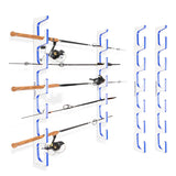 Made in the USA Premium Fishing Rod/Pole Holder Rack Organizers | Wall or Ceiling or Boat Mounted Fishing Rod Rack | Durable Marine Grade HDPE Plastic | Stackable Storage
