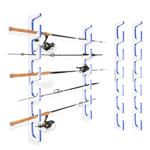 ceiling fishing pole clips Made in the USA Premium Fishing Rod Racks | Wall or Ceiling or Boat Mounted