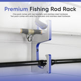 Made in the USA Premium Fishing Rod/Pole Holder Rack Organizers | Wall or Ceiling or Boat Mounted Fishing Rod Rack | Durable Marine Grade HDPE Plastic | Stackable Storage