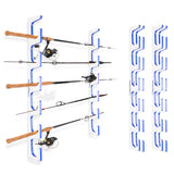 Made in the USA Premium Fishing Rod/Pole Holder Rack Organizers | Wall or Ceiling or Boat Mounted Fishing Rod Rack | Durable Marine Grade HDPE Plastic | Stackable Storage