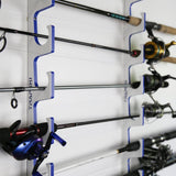 Made in the USA Premium Fishing Rod/Pole Holder Rack Organizers | Wall or Ceiling or Boat Mounted Fishing Rod Rack | Durable Marine Grade HDPE Plastic | Stackable Storage