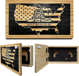 Dont Tread on Me Concealment Shelf - Quick Access Patriotic Hidden Gun Storage with Magnetic Lock - Safe & Secure Gun Concealment Furniture (Union)