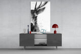 Watercolor Ink Deer Splatter Glass Wall Art