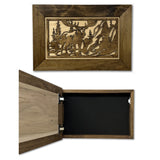 Moose in the Woods Gun Concealment Furniture - Handcrafted Hidden Gun Storage Wall Decor - Hidden Gun Shelf with Magnetic Lock for Quick Access