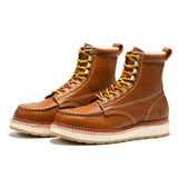 ROCKROOSTER Norwood Men's 6 inch Brown Soft Toe Wedge Work Boots SAP611