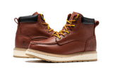 ROCKROOSTER Walker Men's 6 Inch Brown Soft Toe Wedge Work Boots SAP360