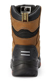 ROCKROOSTER Woodland Men's 8 inch Brown Work Boots, Composite Toe, Slip Resistant, Electrical Hazard Protection, Rubber outsole AK869