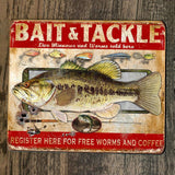 Mouse Pad with Bait and Tackle Fishing Design