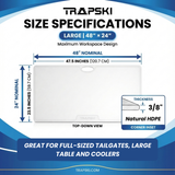 Big Game Cutting Chopping Board 3/8 Inch Thick | Food-Grade HDPE Optional Non-Skid Rubber Feet, Wide Juice Groove | 32 or 48 in x 18 in or 24 in for Tailgates, Coolers and Tables | Easy Grip Handle