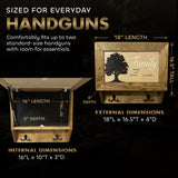 Family Tree Gun Safe Coat Rack - Handcrafted Wooden Gun Cabinets - Gun Shelf Hidden Storage for Rifles, Shotguns, & Handguns - Quick Access Hidden Wall Safe