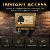 Family Tree Gun Safe Coat Rack - Handcrafted Wooden Gun Cabinets - Gun Shelf Hidden Storage for Rifles, Shotguns, & Handguns - Quick Access Hidden Wall Safe