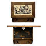 Wild Turkey Gobbler Gun Concealment Furniture - Handcrafted Hidden Gun Storage Wall Decor - Hidden Safe Furniture with Magnetic Lock for Quick Access & Storage
