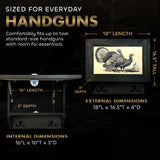 Wild Turkey Pair Gun Concealment Furniture - Handcrafted Hidden Gun Storage Wall Decor - Hidden Safe Furniture with Magnetic Lock for Quick Access & Storage - Made in USA
