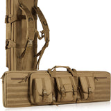 Rifle Bag, 42 inch Tactical Double Long Gun Bag, Soft Rifle Case with Lockable Zipper, Portable Handle & Shoulder Strap, 3 Large Storage Pockets Rifle Case for Two 40" Rifles & 2 Pistols