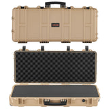 36" Hard Rifle Case, Lockable Rifle Case with 4 Layers Pre-cut Foams,Gun Storage with Wheels, IP67 Waterproof & Dustproof Pistol Storage Cases for Rifles, Shotguns, Airsoft Guns